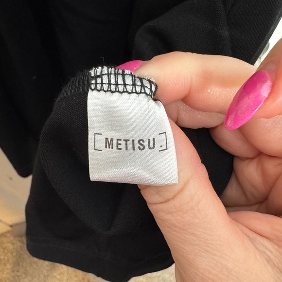 METISU NWT Black Embellished Neckline Fit And Flare High Low Dress Small Pockets - Picture 9 of 9